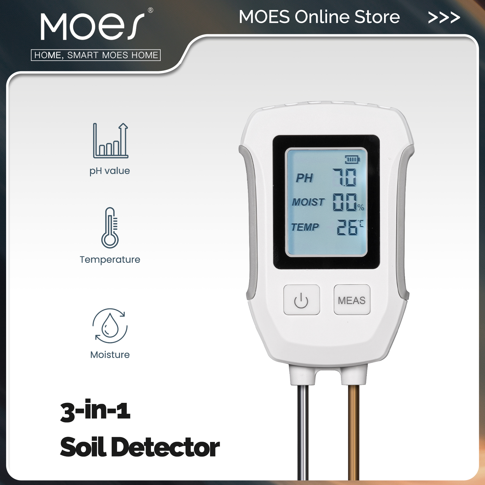 Garden Weather Station - MOES 3 in 1 Soil PH