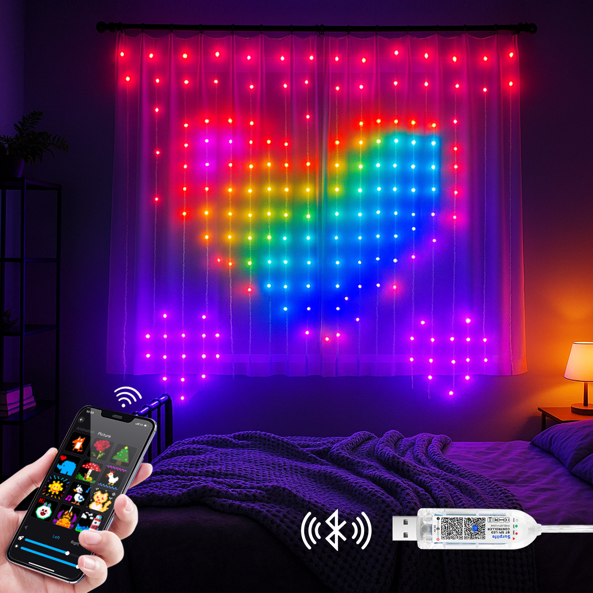 Smart Garden Logo - Colour Changing Smart Christmas Curtain Lights