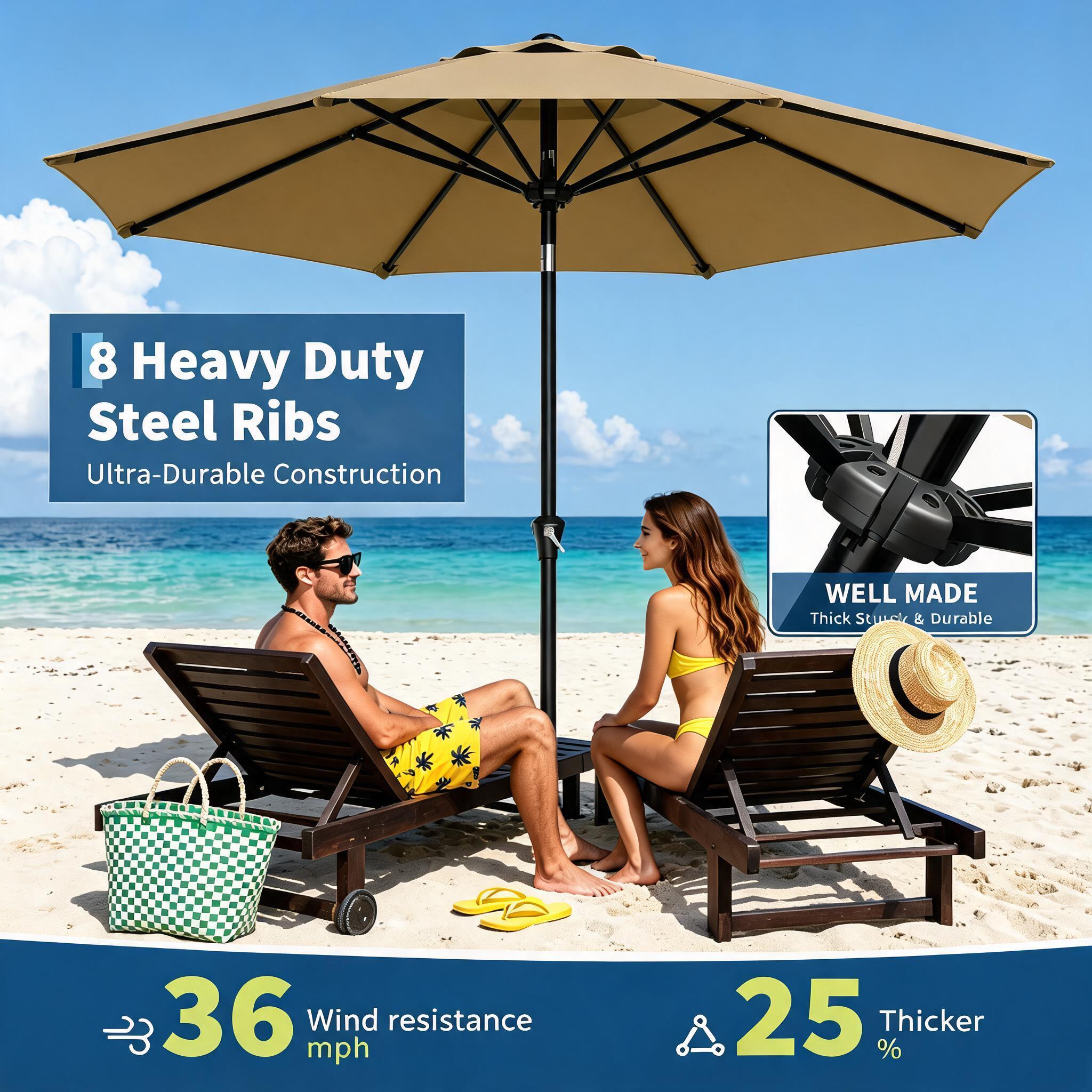 Garden Weather Station - 9FT Patio Umbrella - Outdoor Table