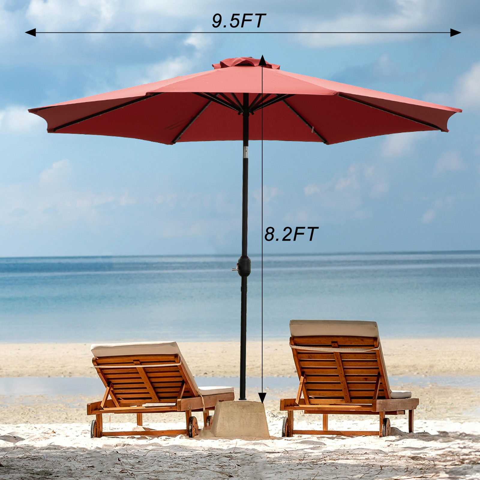 JHK 10FT Solar Patio Umbrella  - Garden Weather Station review and price