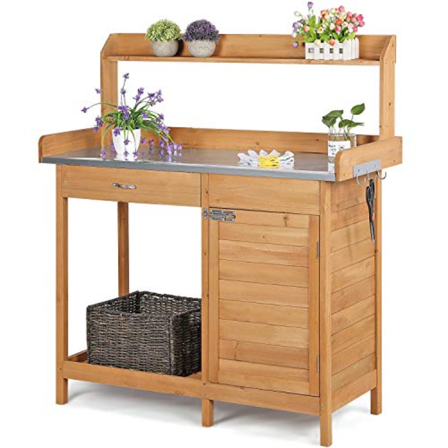 Outdoor potting bench table wo - Garden Weather Station review and price
