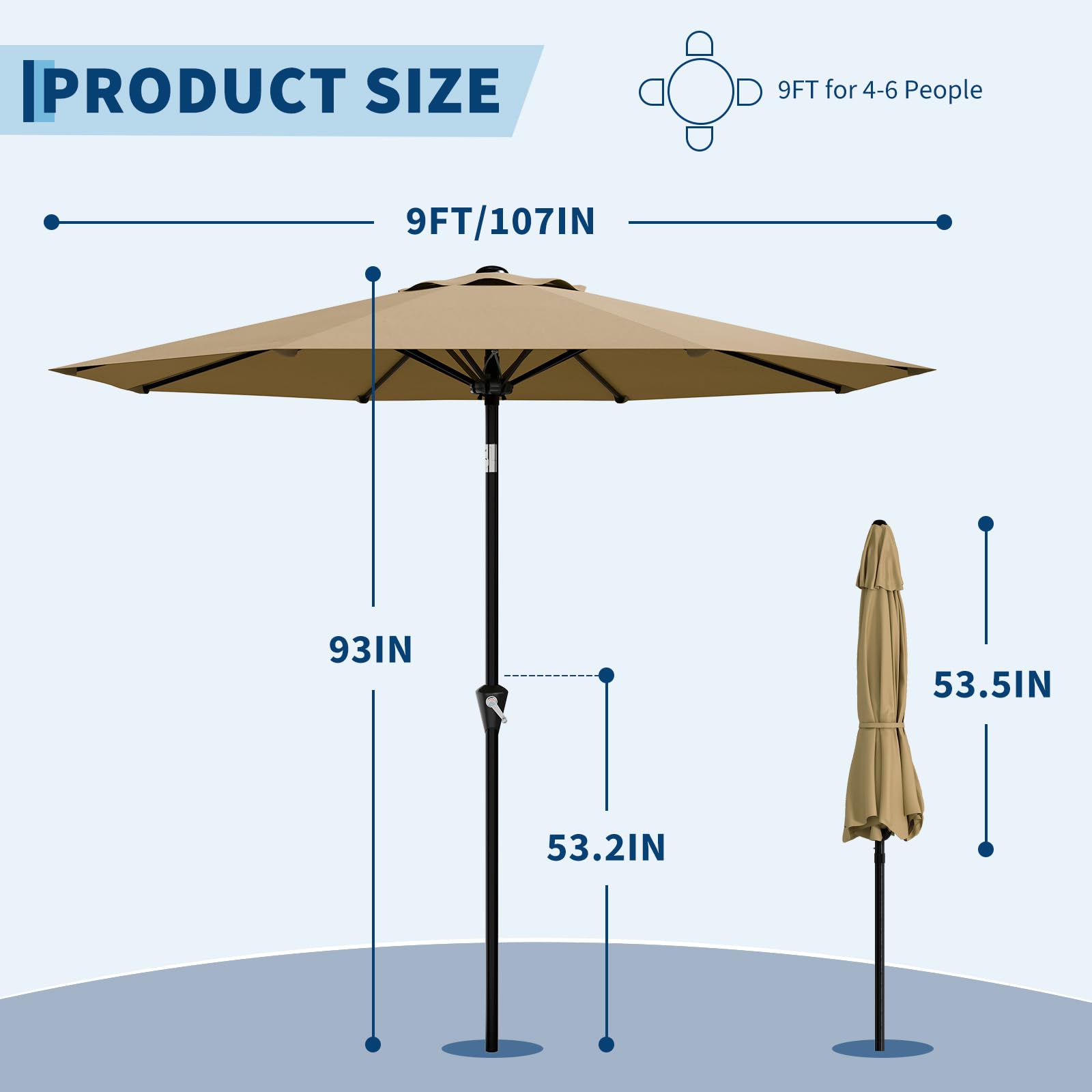 9FT Patio Umbrella - Outdoor T - Garden Weather Station review and price