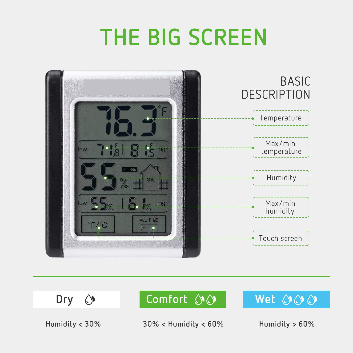 Digital Indoor Thermometer Hyg - Garden Weather Station review and price
